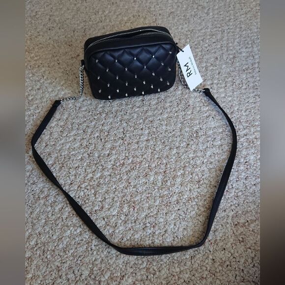 RM Rebecca Minkoff diamond quilted  with studded crossbody in black - Picture 2 of 12